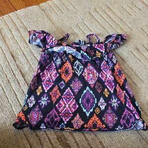 Gymboree Girls Floral Aztec Tank Top - Black, Pink & Purple